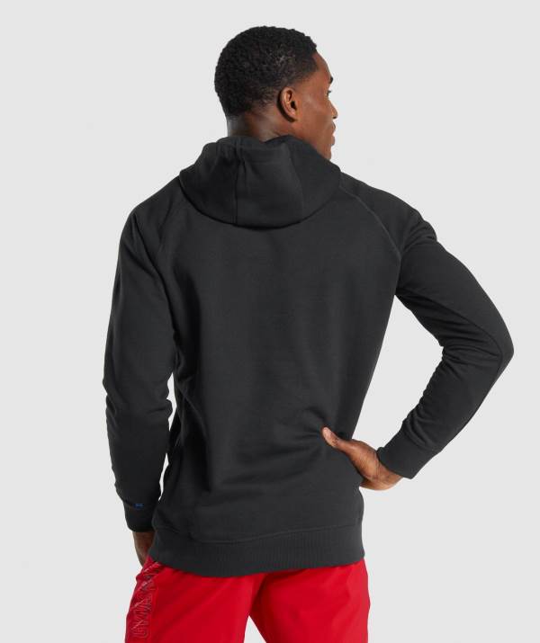 Panske Mikiny S Kapucňou Gymshark Sharkhead Infill Čierne | YL9874105
